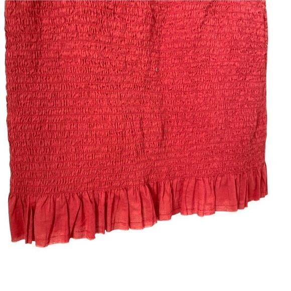 Free People Intimately Shirred Smocked Mini Halter Dress in Rust Orange Size S - Picture 11 of 13